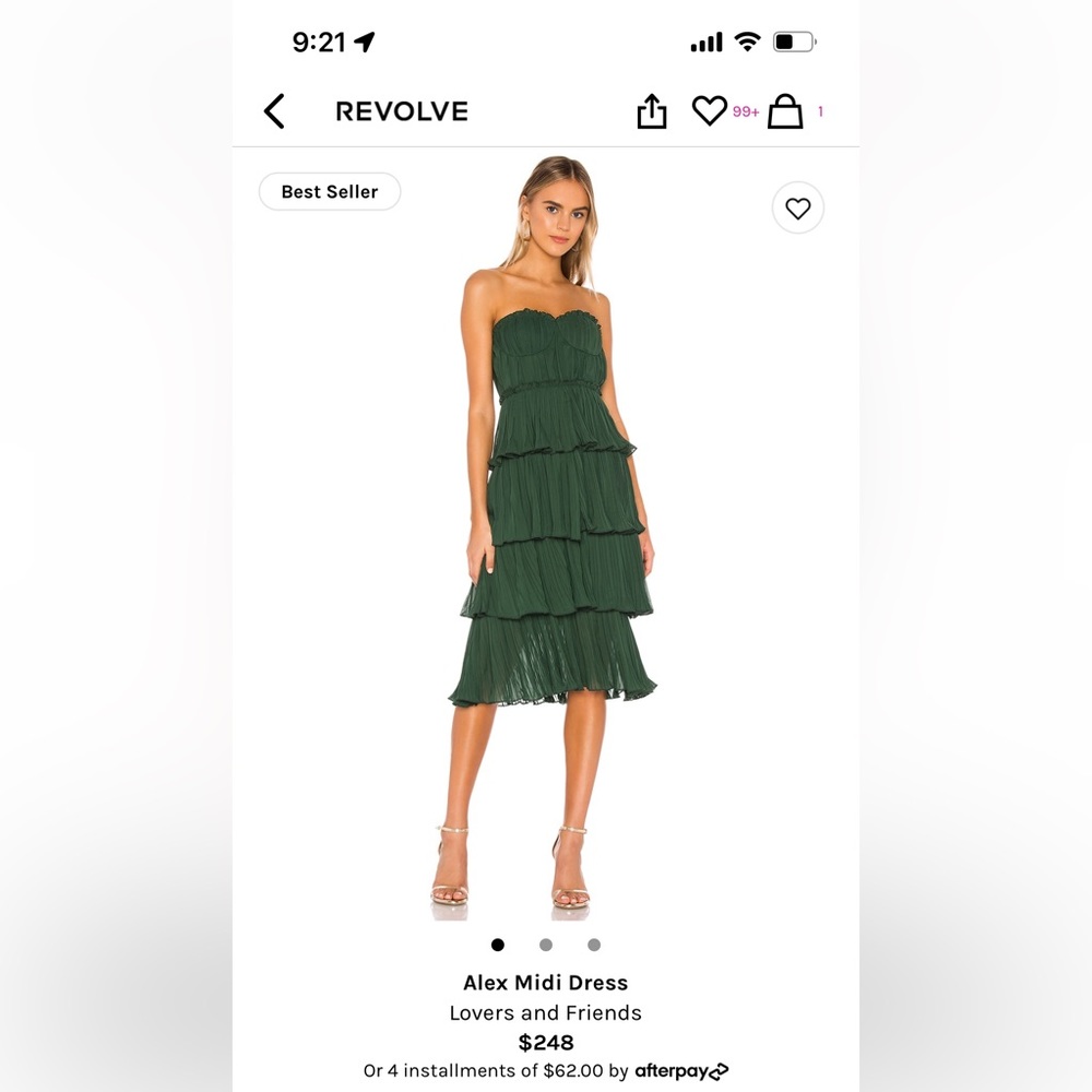 Lovers & Friends Alex Strapless Midi Dress-Large